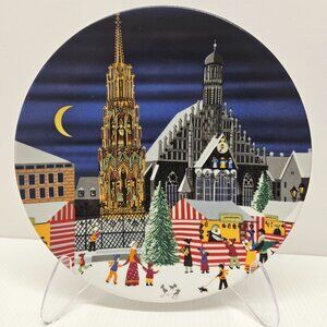 Barbara Furstenhofer Christmas Market Decorative Plate Christkindlesmarkt 7 3/4"